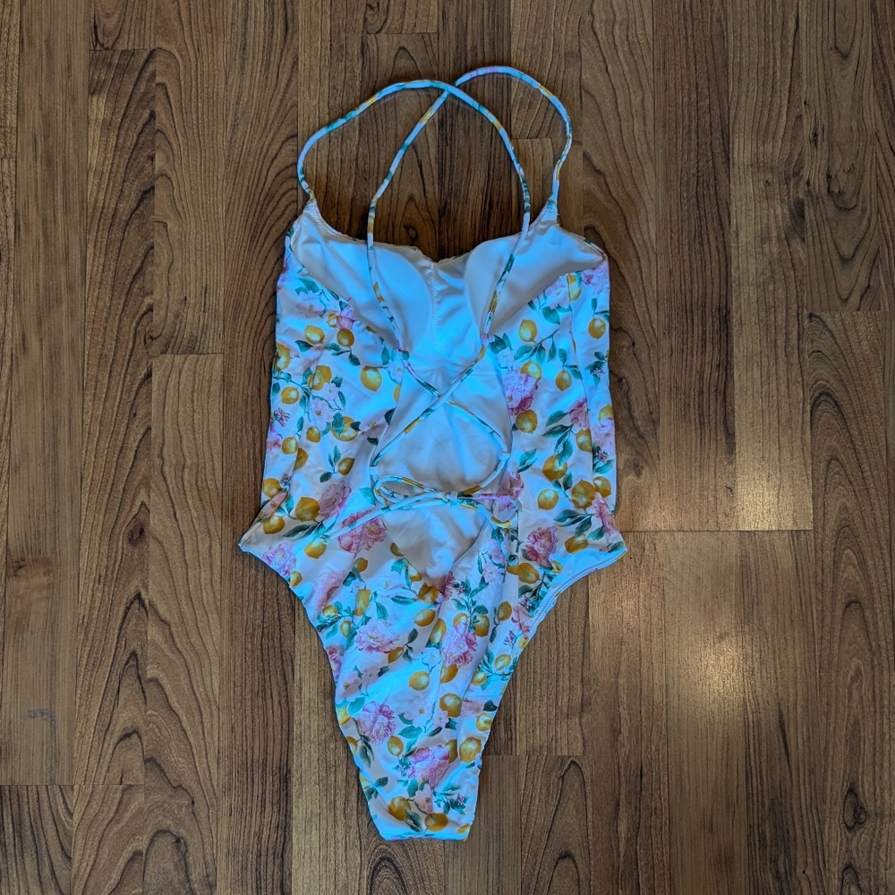 NWOT Victoria's Secret Strappy One Piece Swimsuit in Yellow and Pink, Si… - Picture 4 of 7